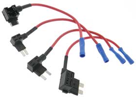 Pack of 4 - Automotive Fuse Tap Adapters & Holders